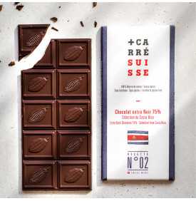 N°02 : Chocolat extra Noir 75% - Sélection du Costa Rica|Carré Suisse|3760231780016